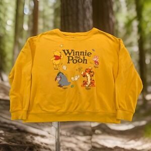 Disney Winnie the Pooh & Friends Crew Neck Sweater Cute Graphic Women's 2XL *